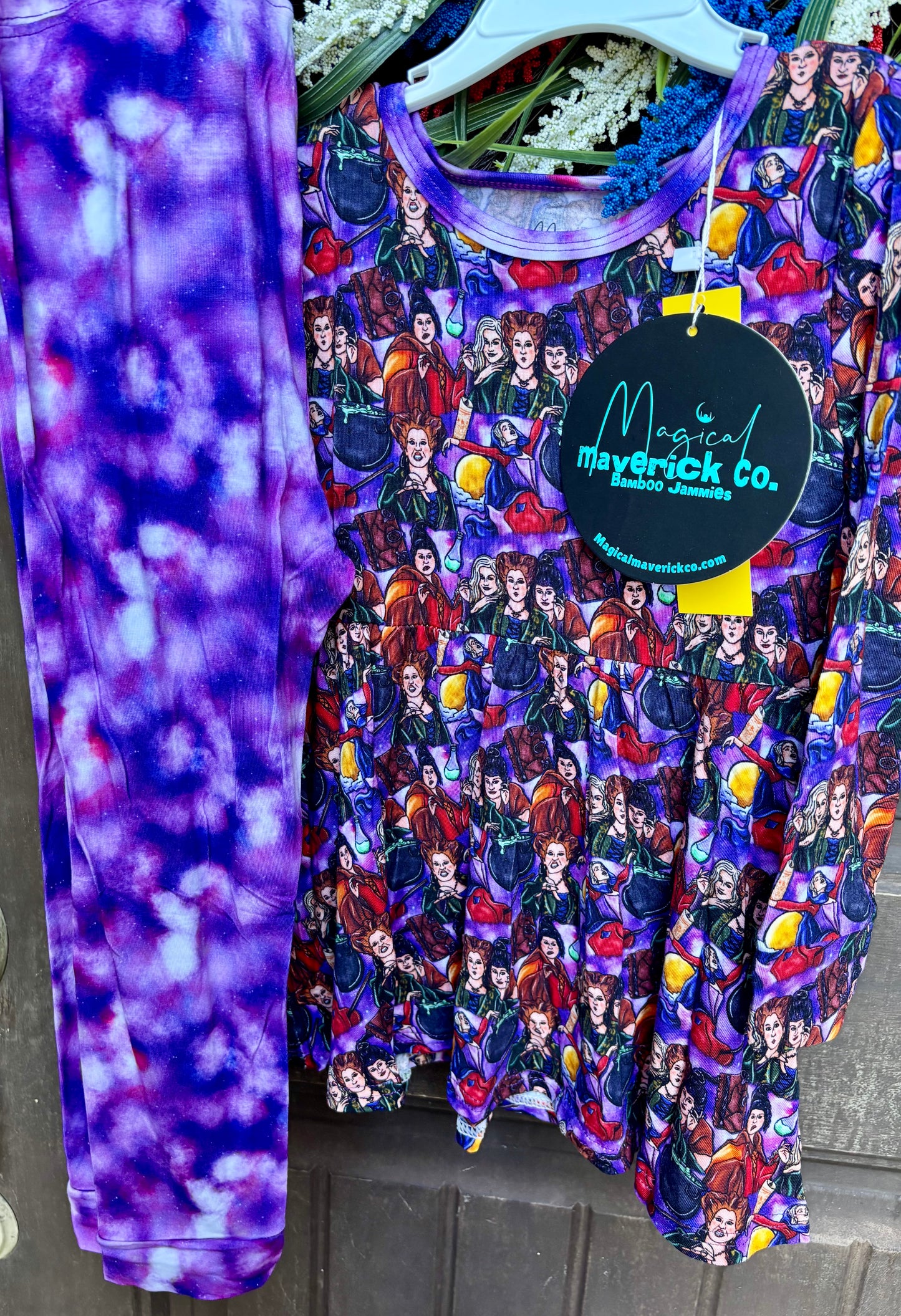Spooky Sisters peplum top and leggings Daywear RTS