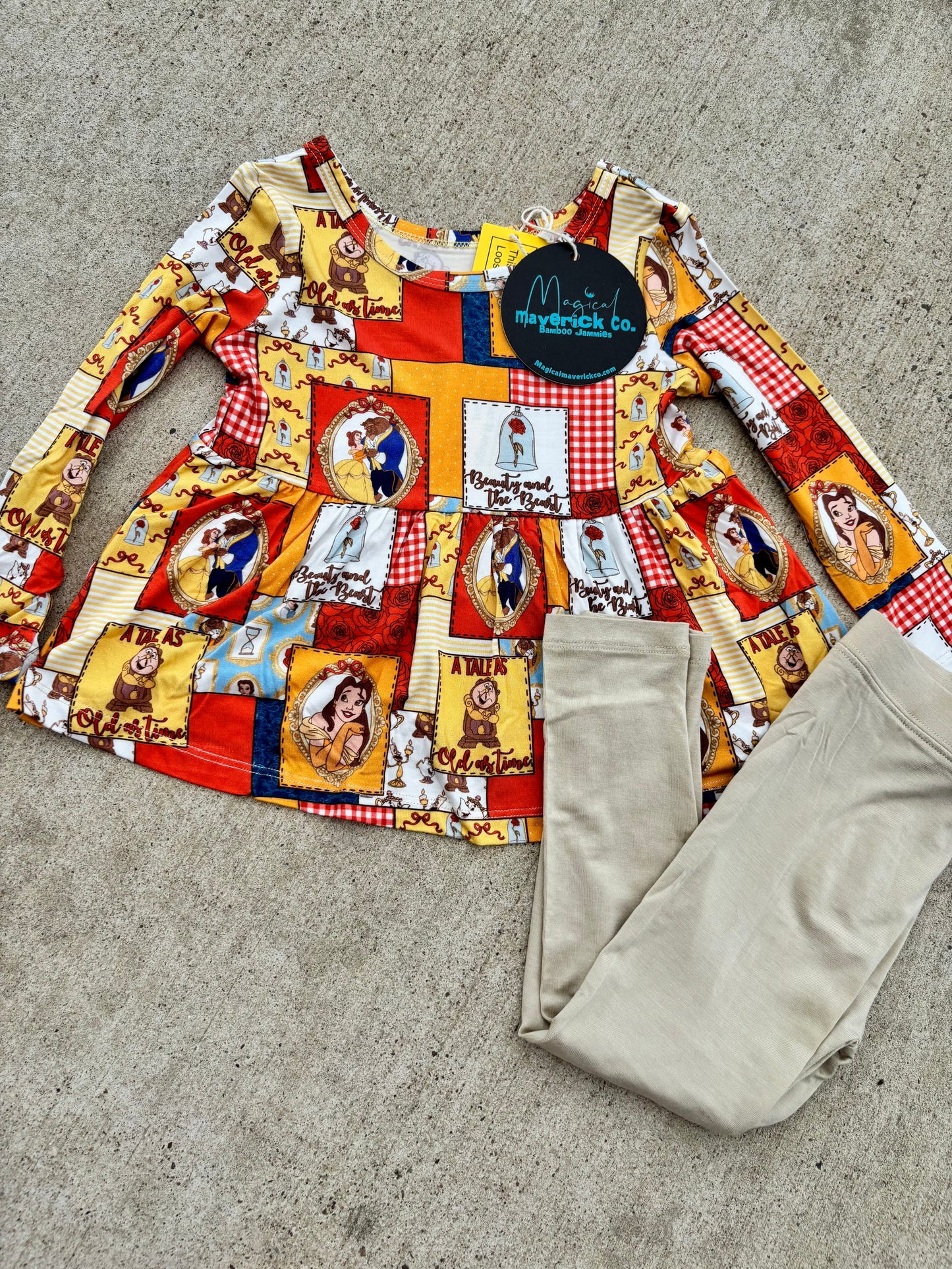 Tale as old as time peplum and leggings Daywear RTS