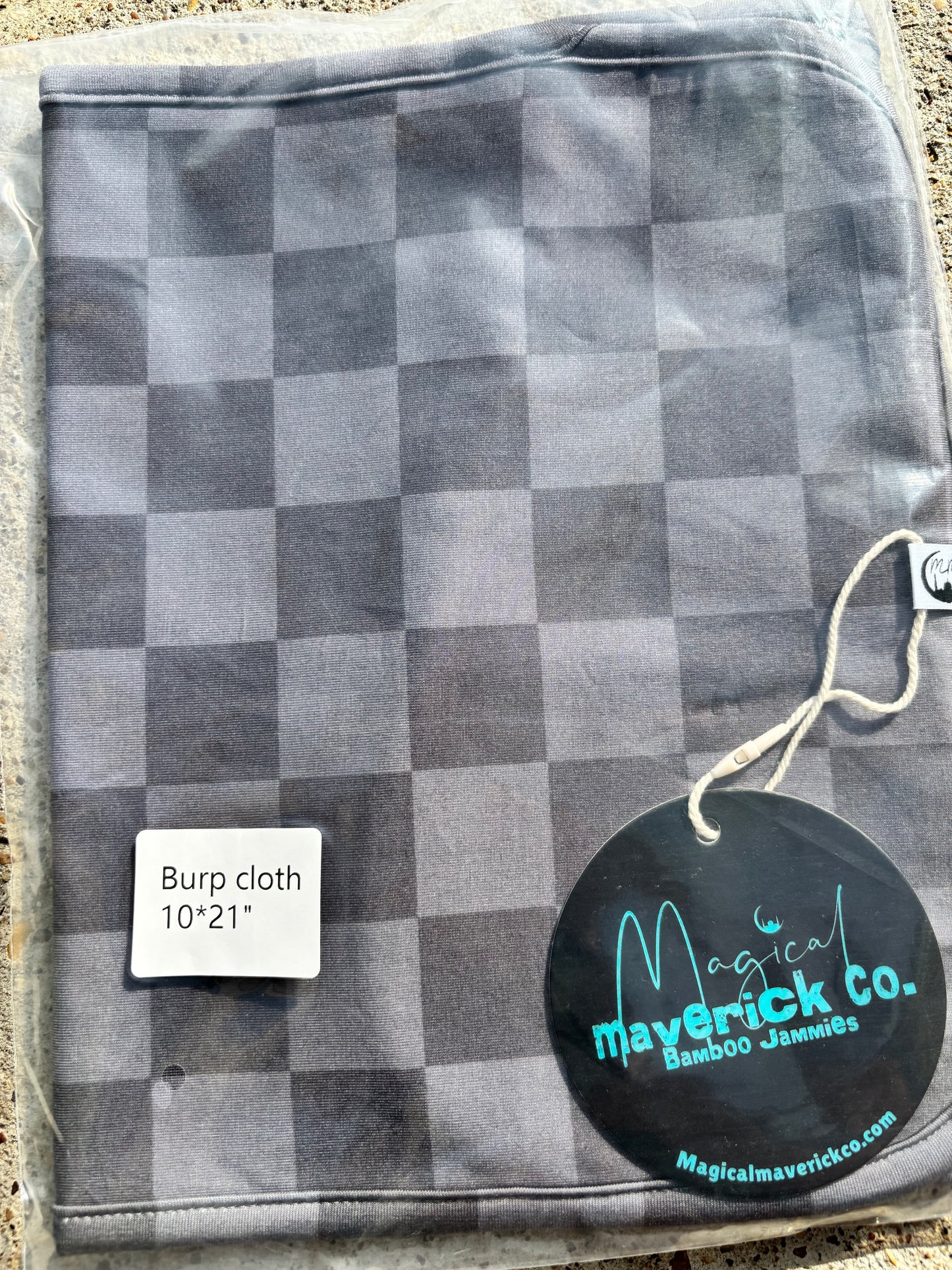 Gray Checks Burp Cloth RTS