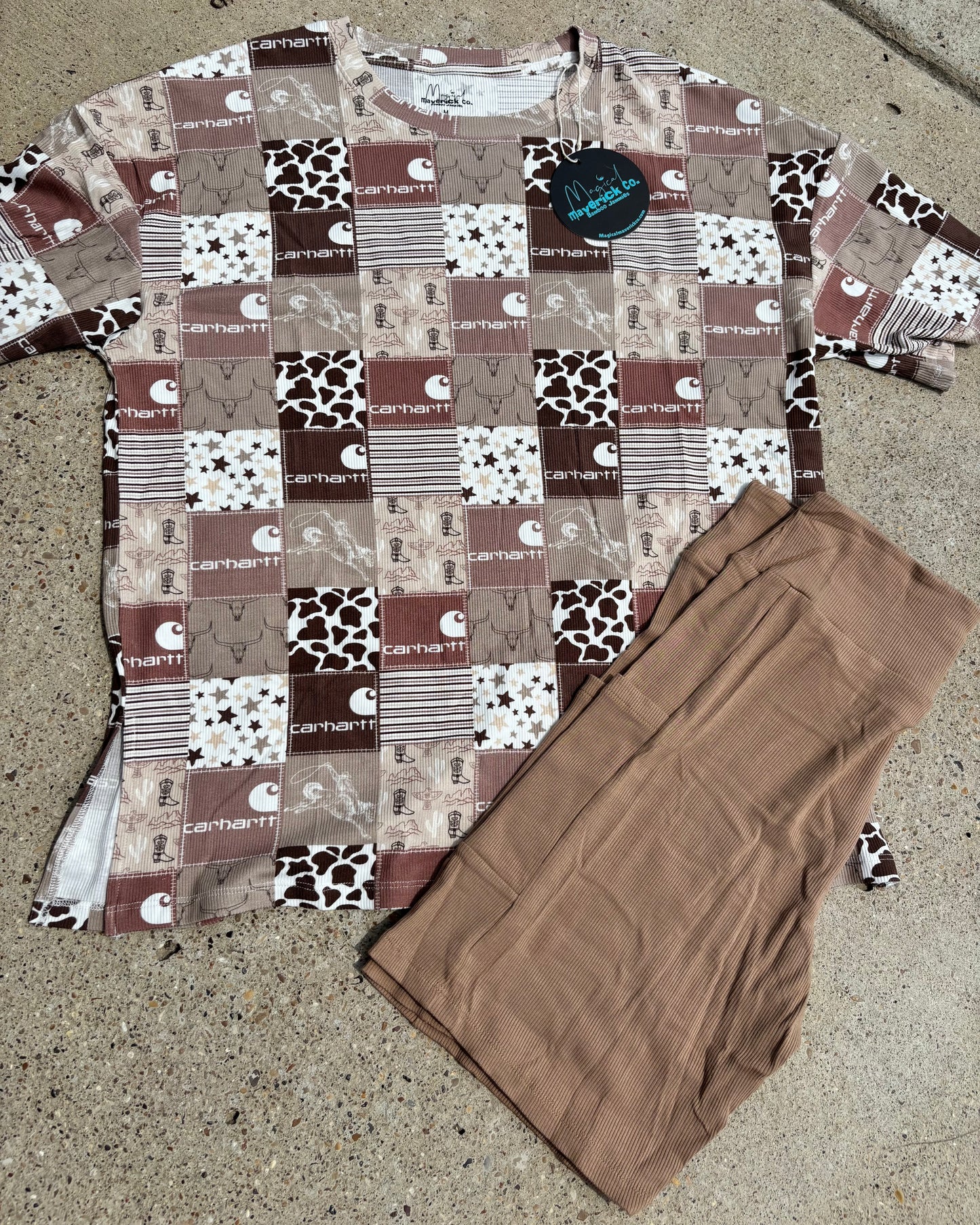 Mocha Carhartt ribbed biker set RTS