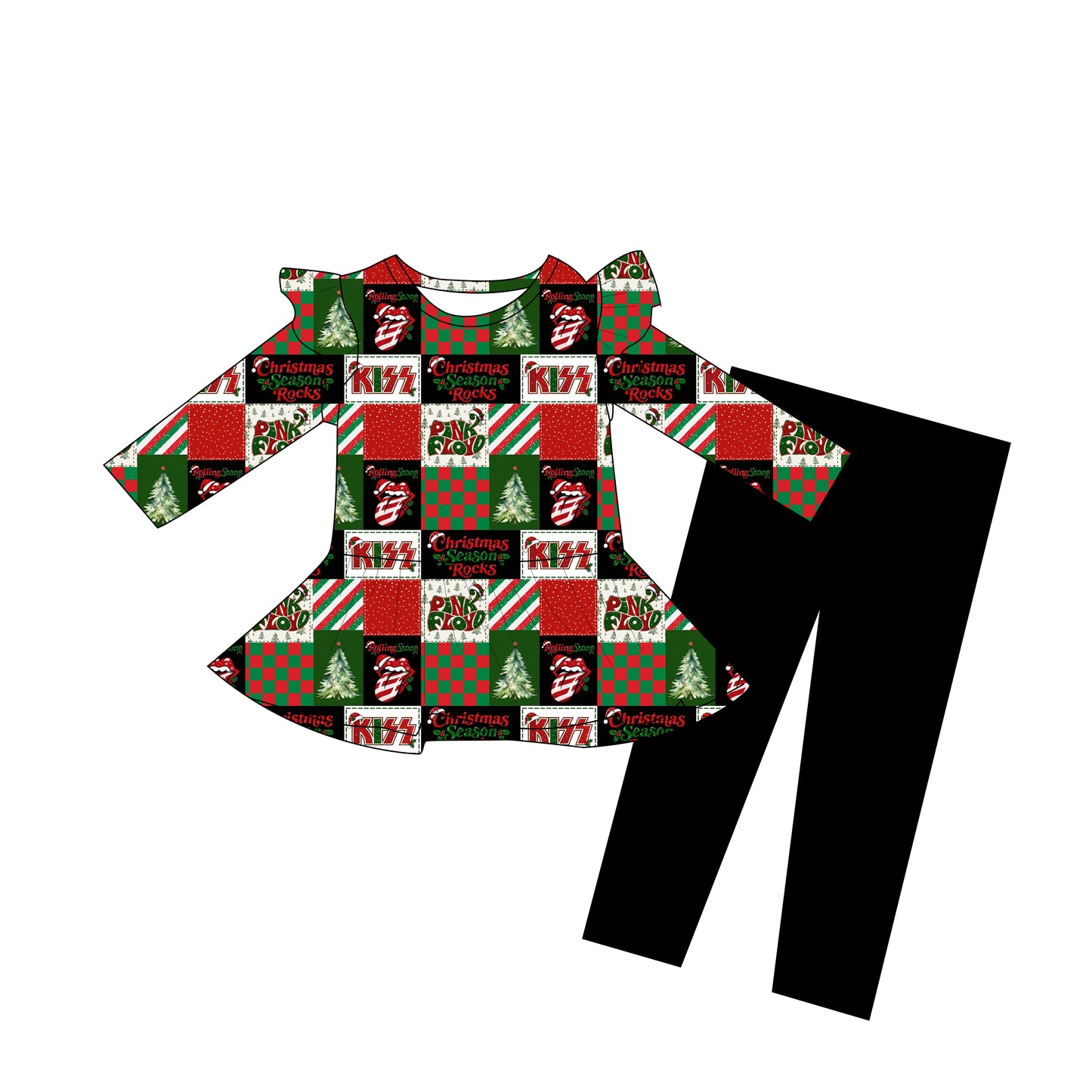 Christmas Rocks long sleeve peplum and leggings PRE ORDER