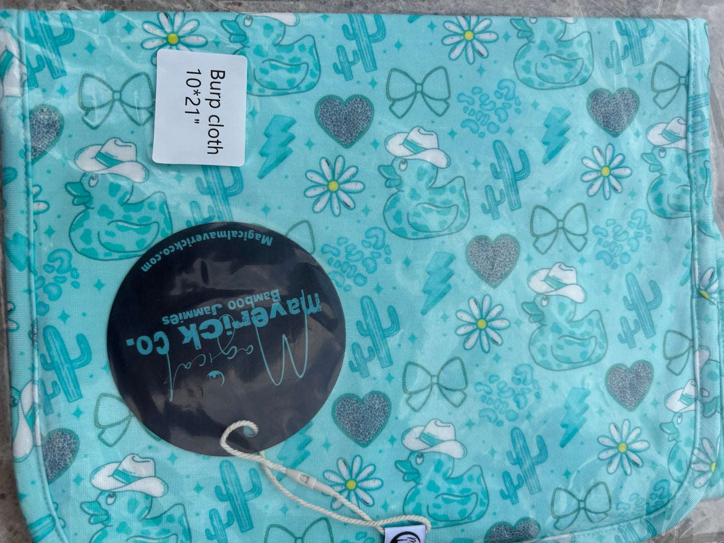 Western Ducks Burp Cloth RTS