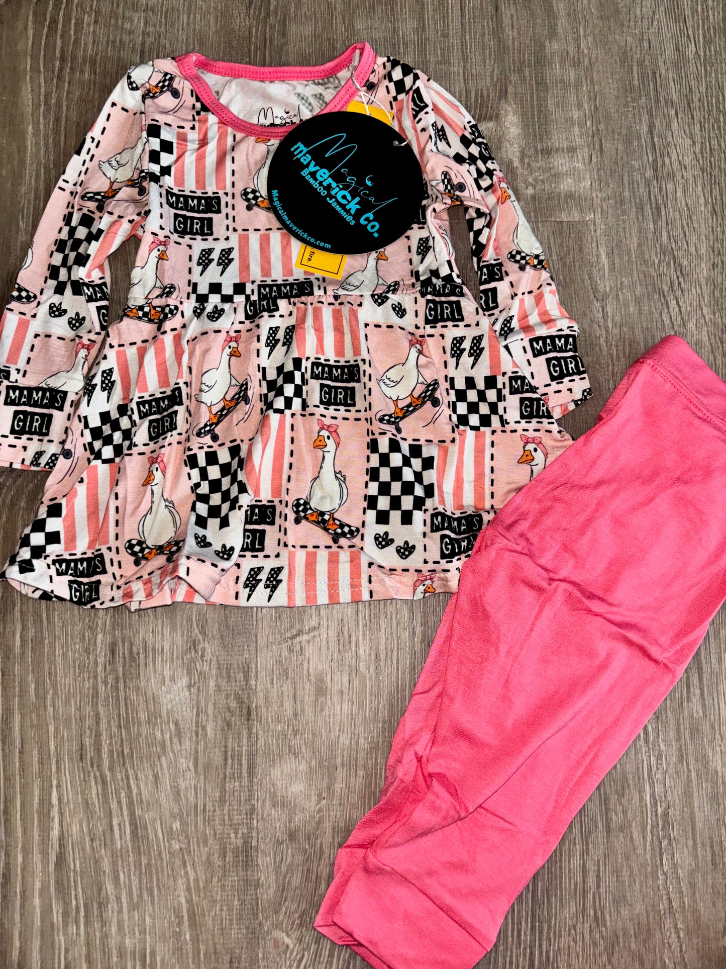 Mamas Goose long sleeve peplum and leggings set RTS