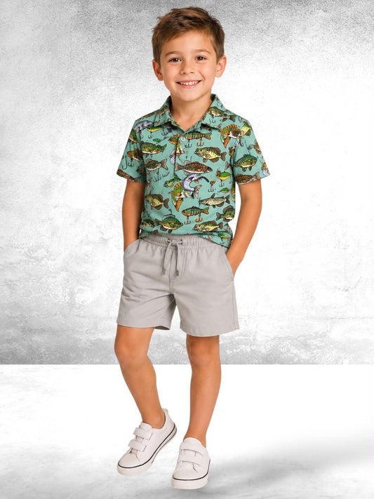 Bait the Hook Polo and French Terry shorts Daywear RTS