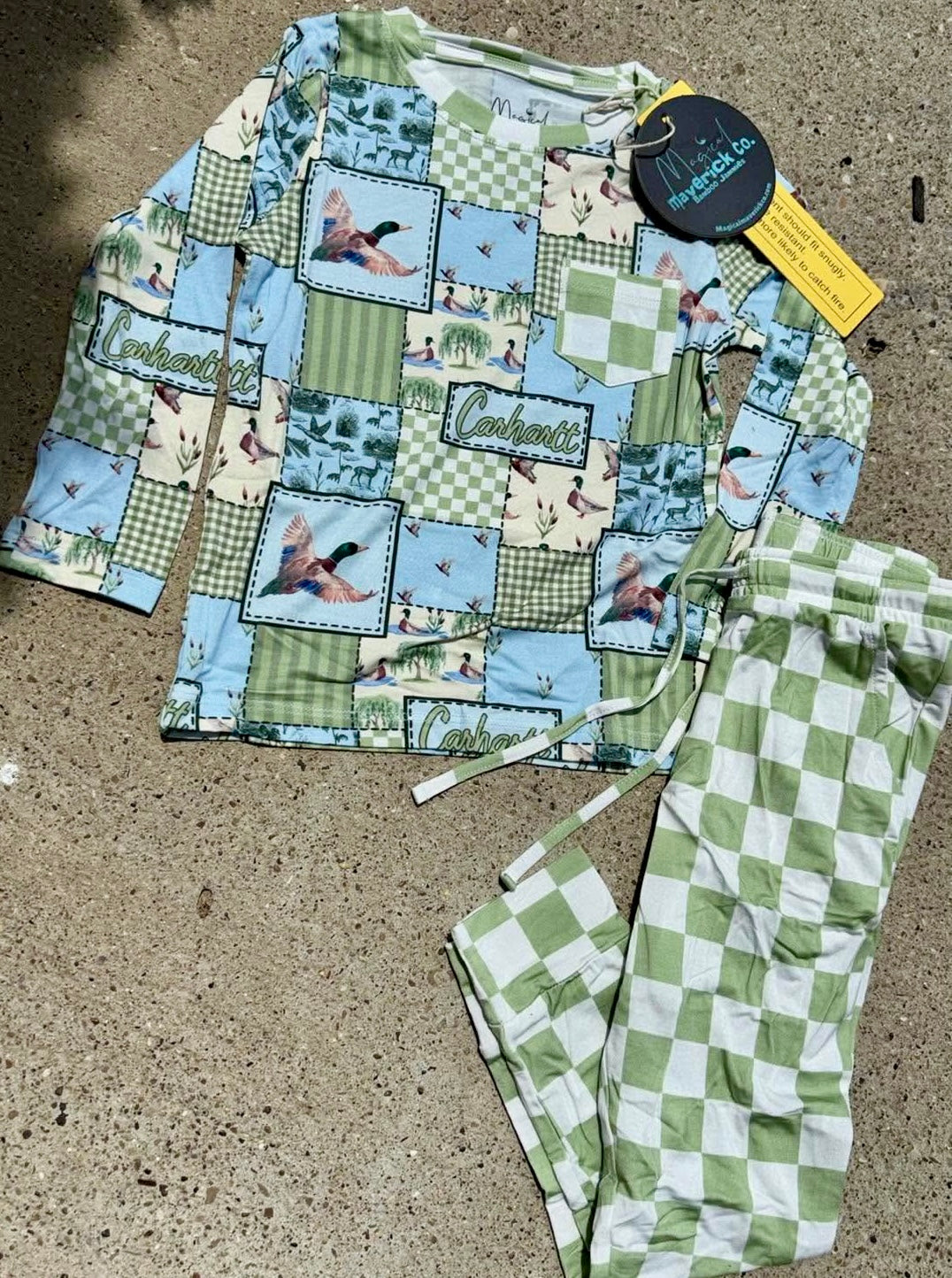 Duck Hunt Checks long sleeve pocket tee and joggers Daywear RTS