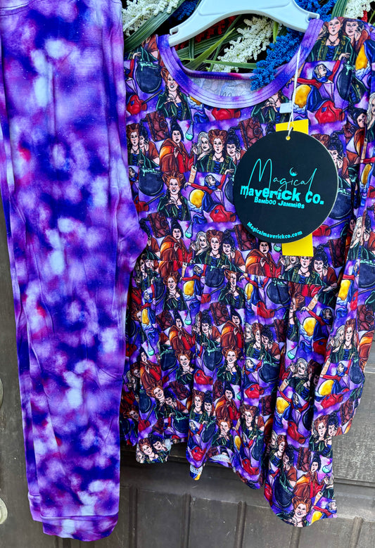 Spooky Sisters peplum top and leggings Daywear RTS