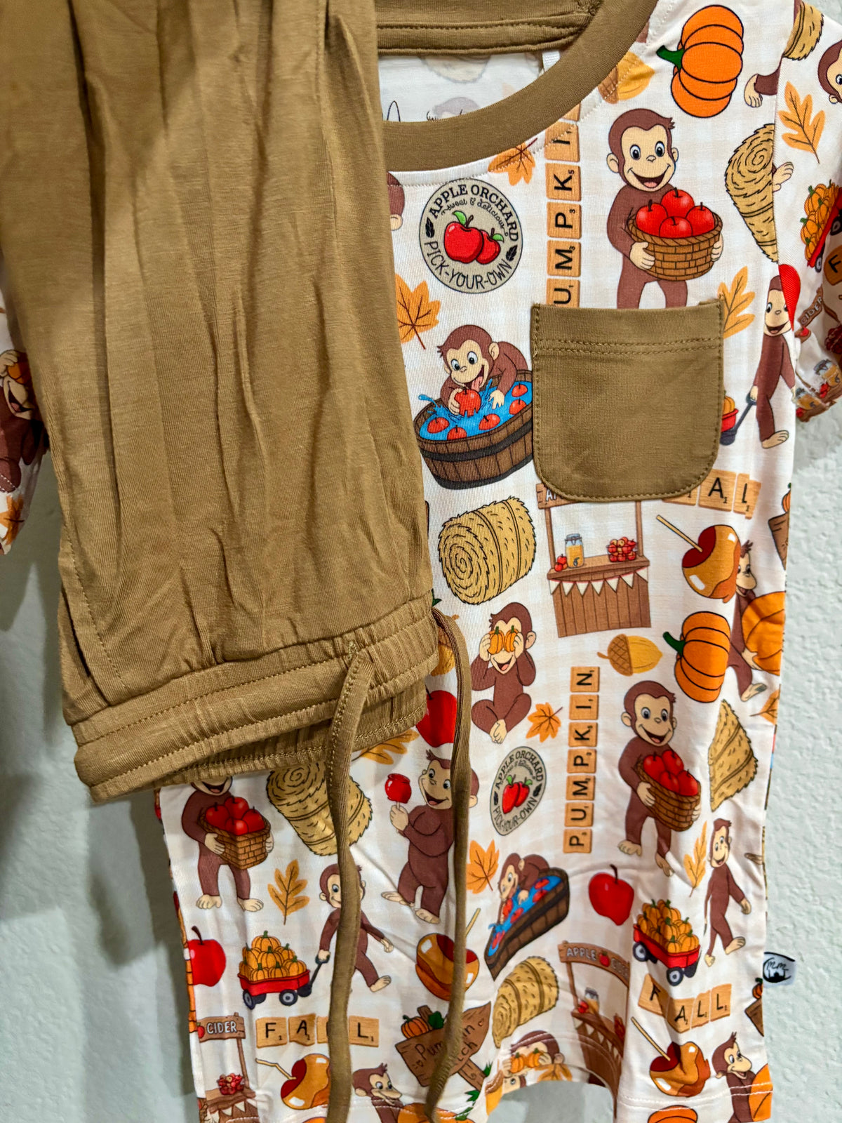Curious Pumpkin Pocket tee and Joggers set RTS