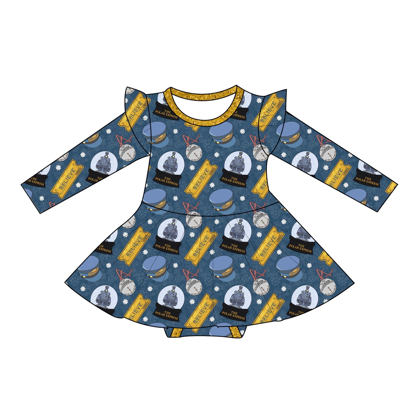 Train Ride long sleeve bodysuit twirl PRE ORDER