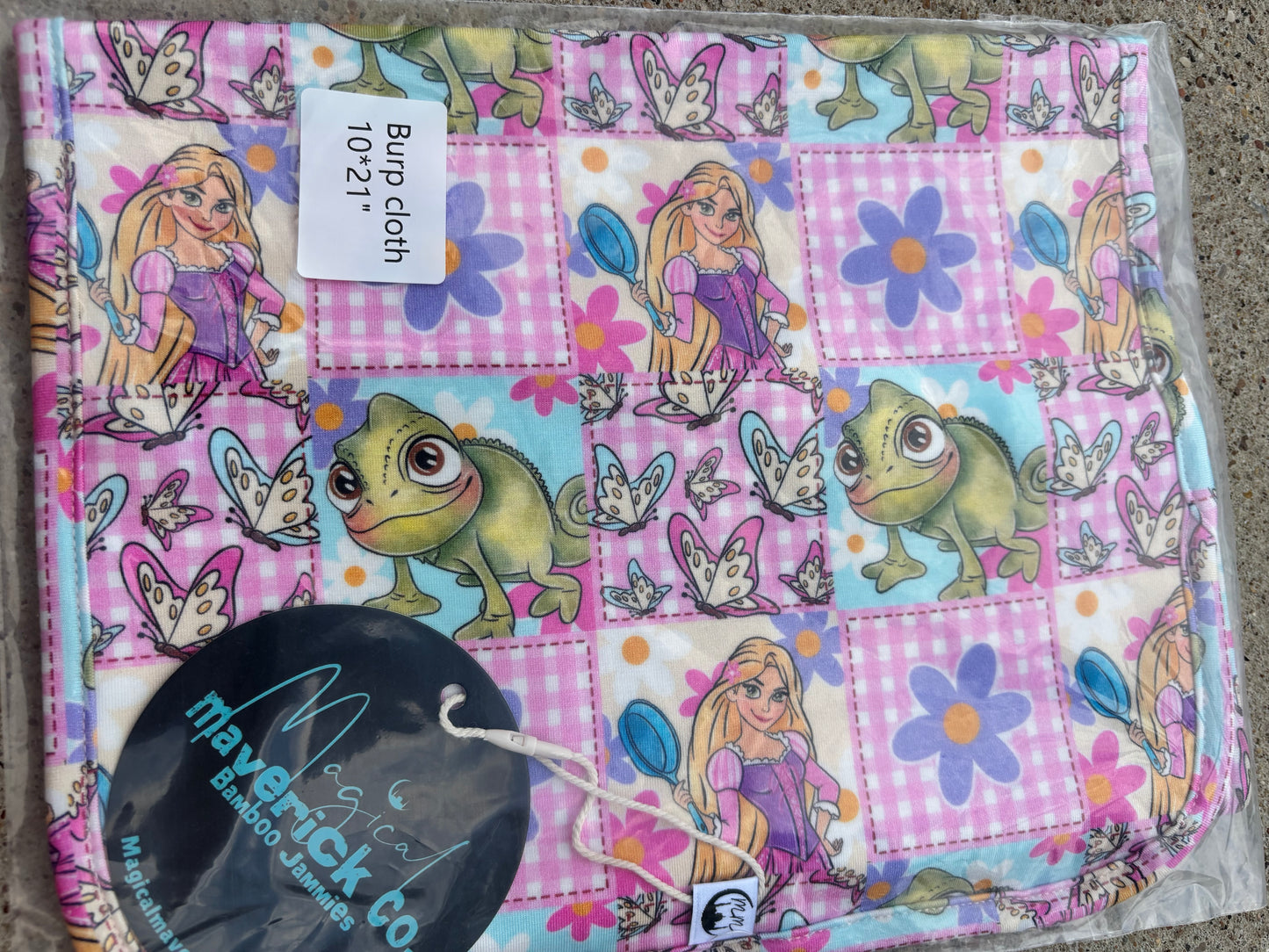 Let down your hair Burp Cloth RTS