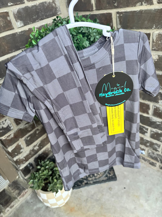 Gray Checks Short sleeve and pants RTS