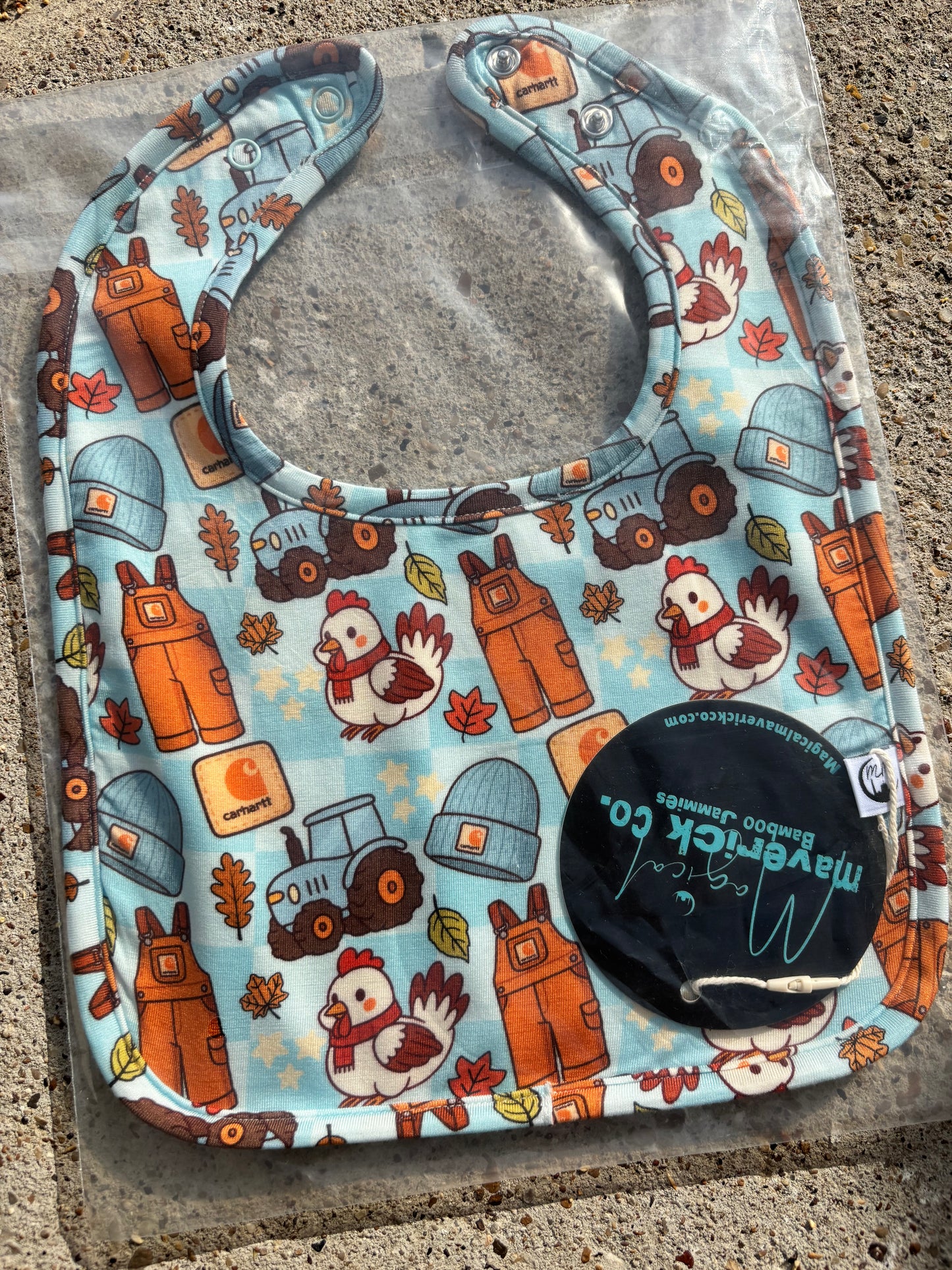 Fall Farm in blue Bib Cloth RTS