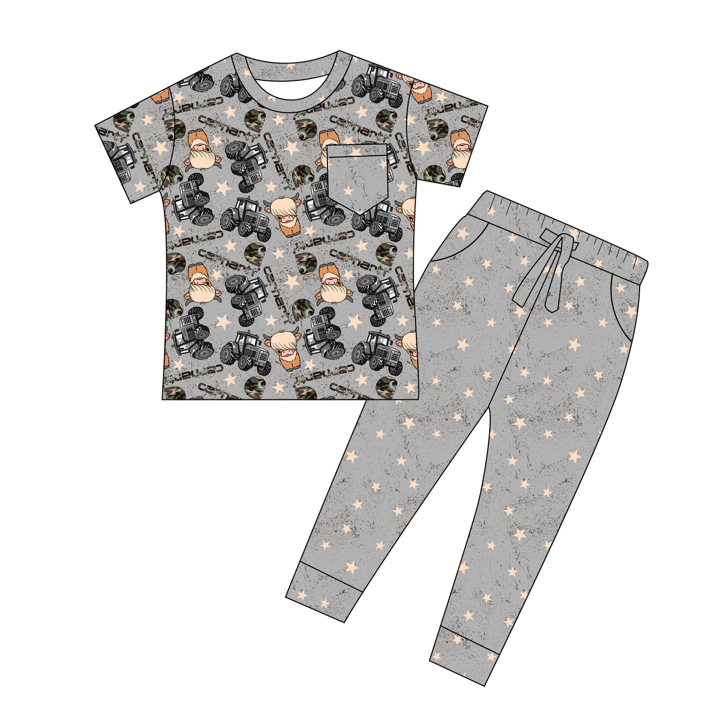 Pasture Friends (Gray) Two Piece Jogger set RTS