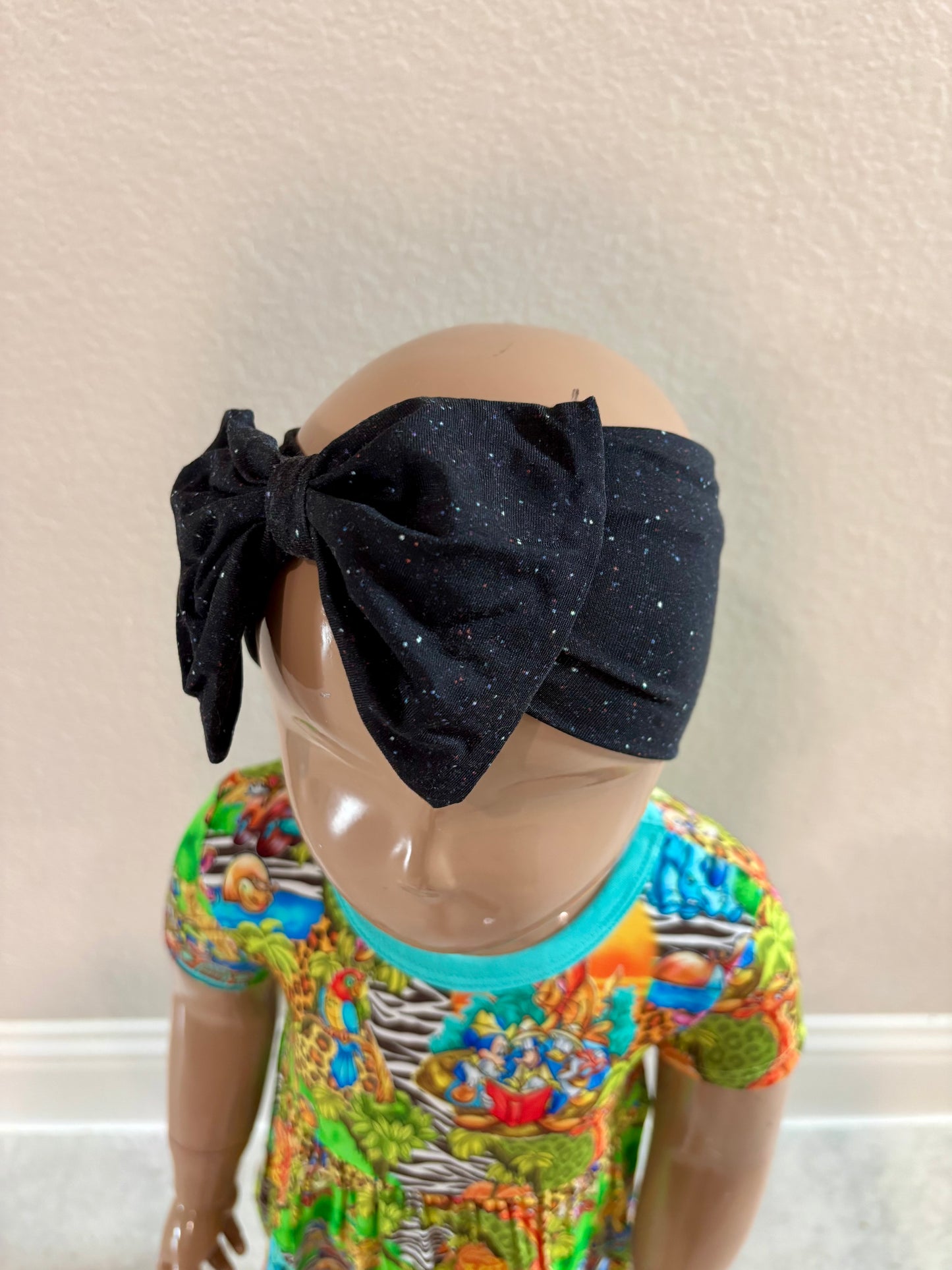Glitter black bamboo bow RTS