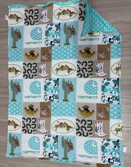 MAGICAL She’s Gone Country Bamboo + Minky Blanket 30x40 READY TO SHIP