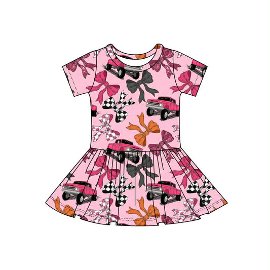 Trucks and Bows twirl dress RTS