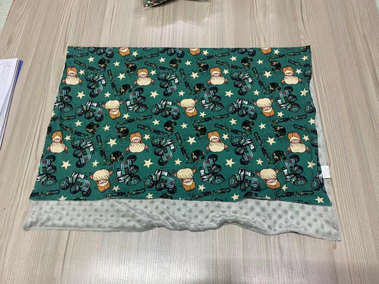 Pasture Friends (blue) 30x40 Bamboo + Minky Blanket RTS