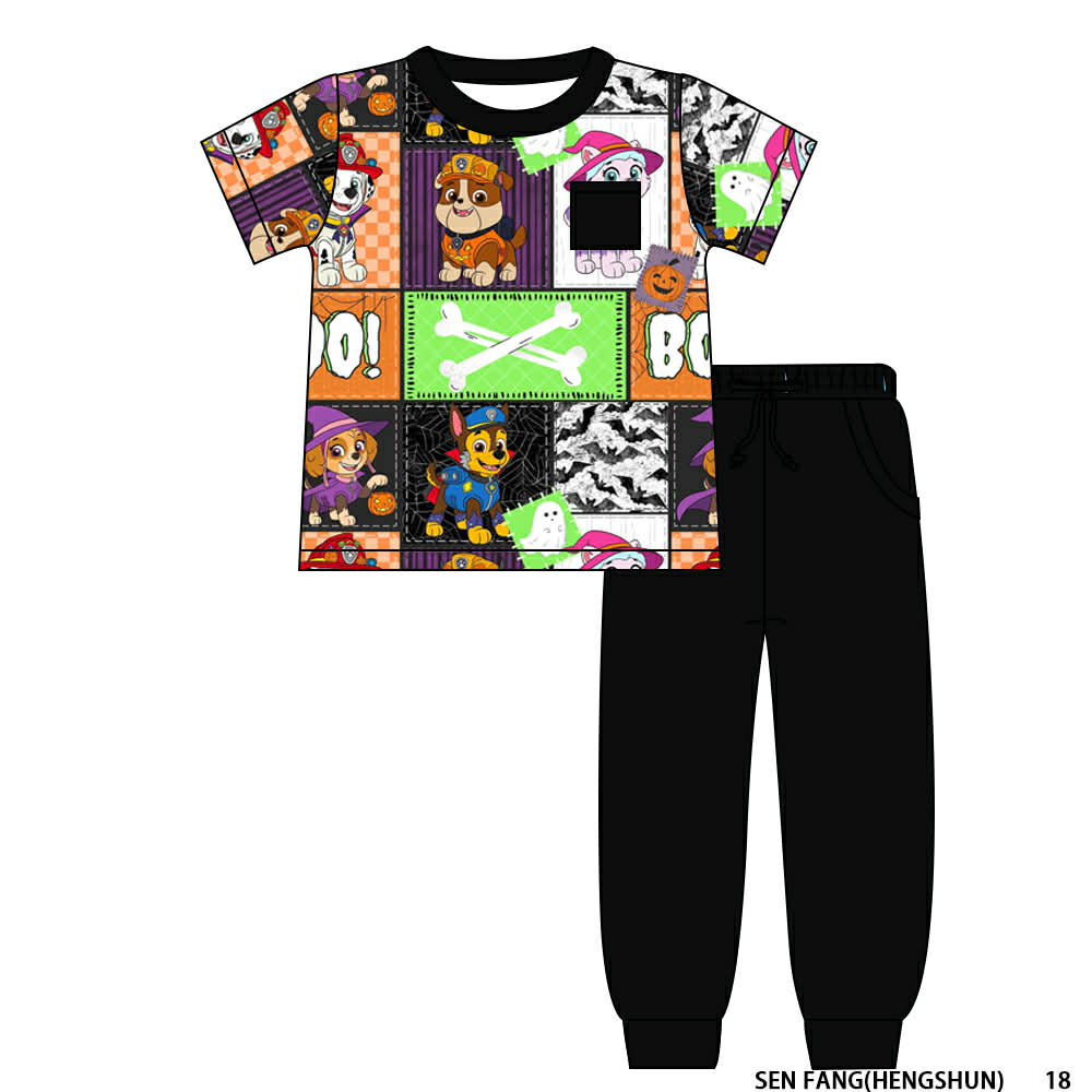 Spooky Pups pocket tee and joggers Daywear RTS