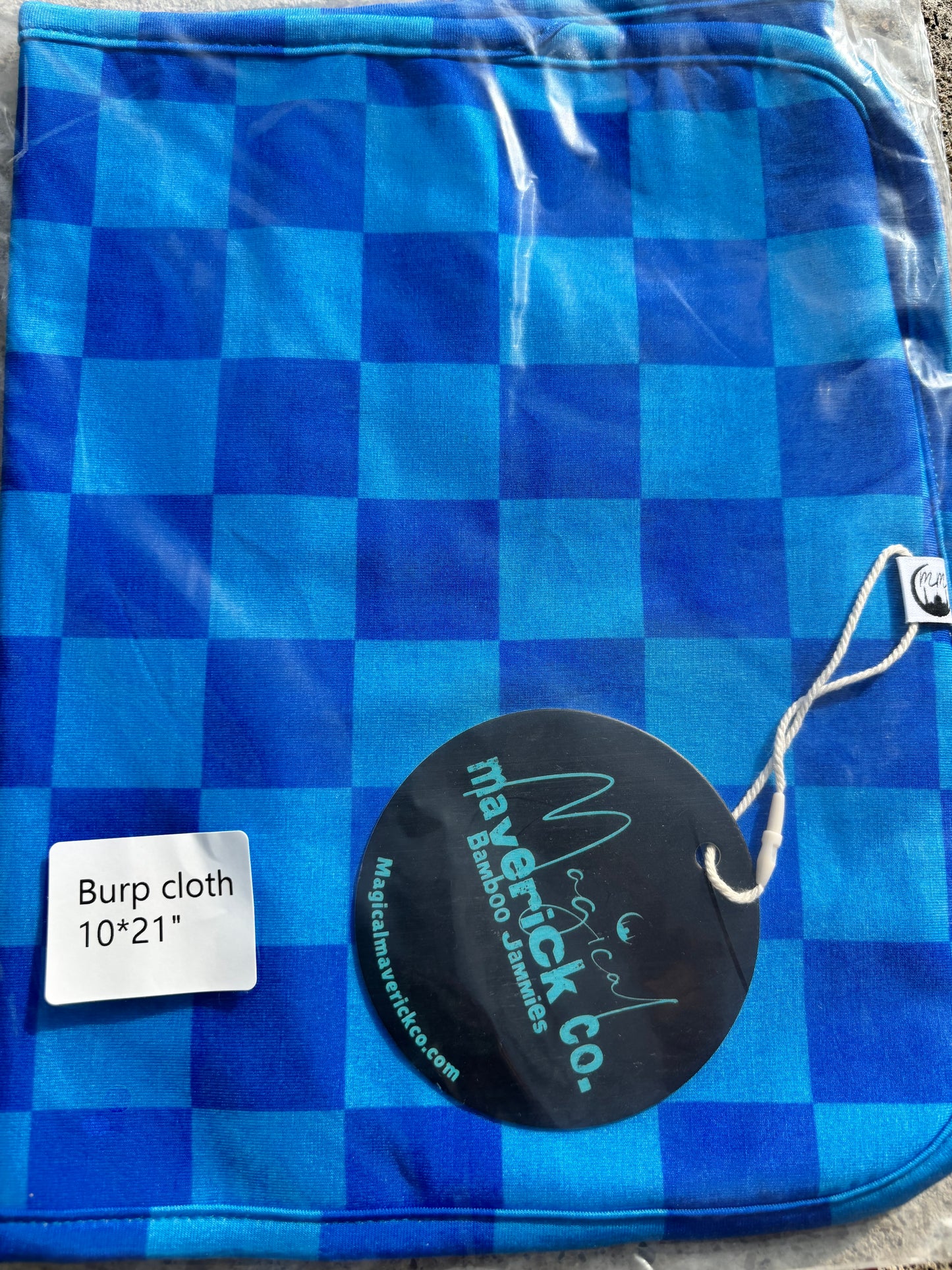 Blue Checks Burp Cloth RTS