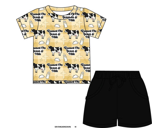 Raised on Jesus and Milk tee and shorts Daywear RTS