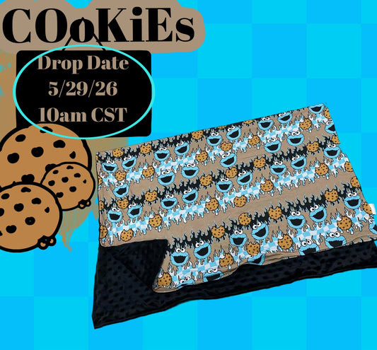 Cookie 30x40 Bamboo + Minky Blanket RTS
