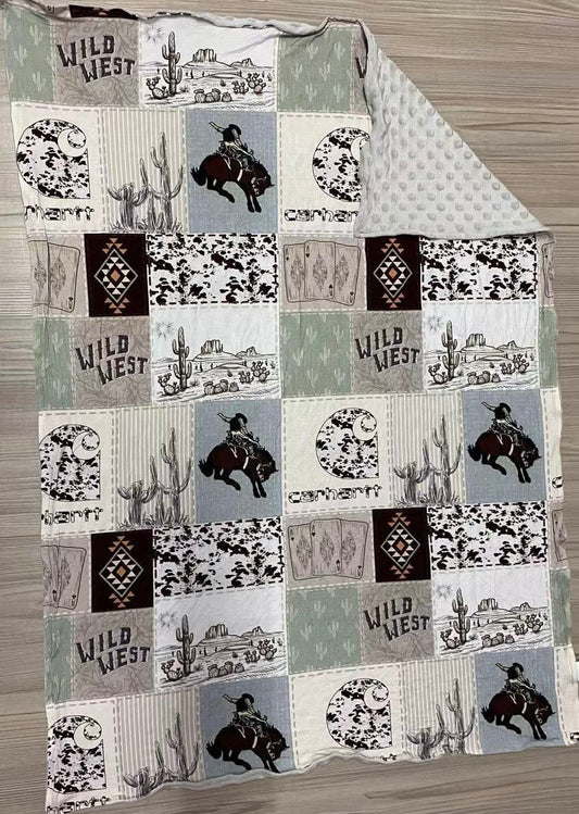MAGICAL Wild West 2.0 30x40 Bamboo + Minky Blanket READY TO SHIP