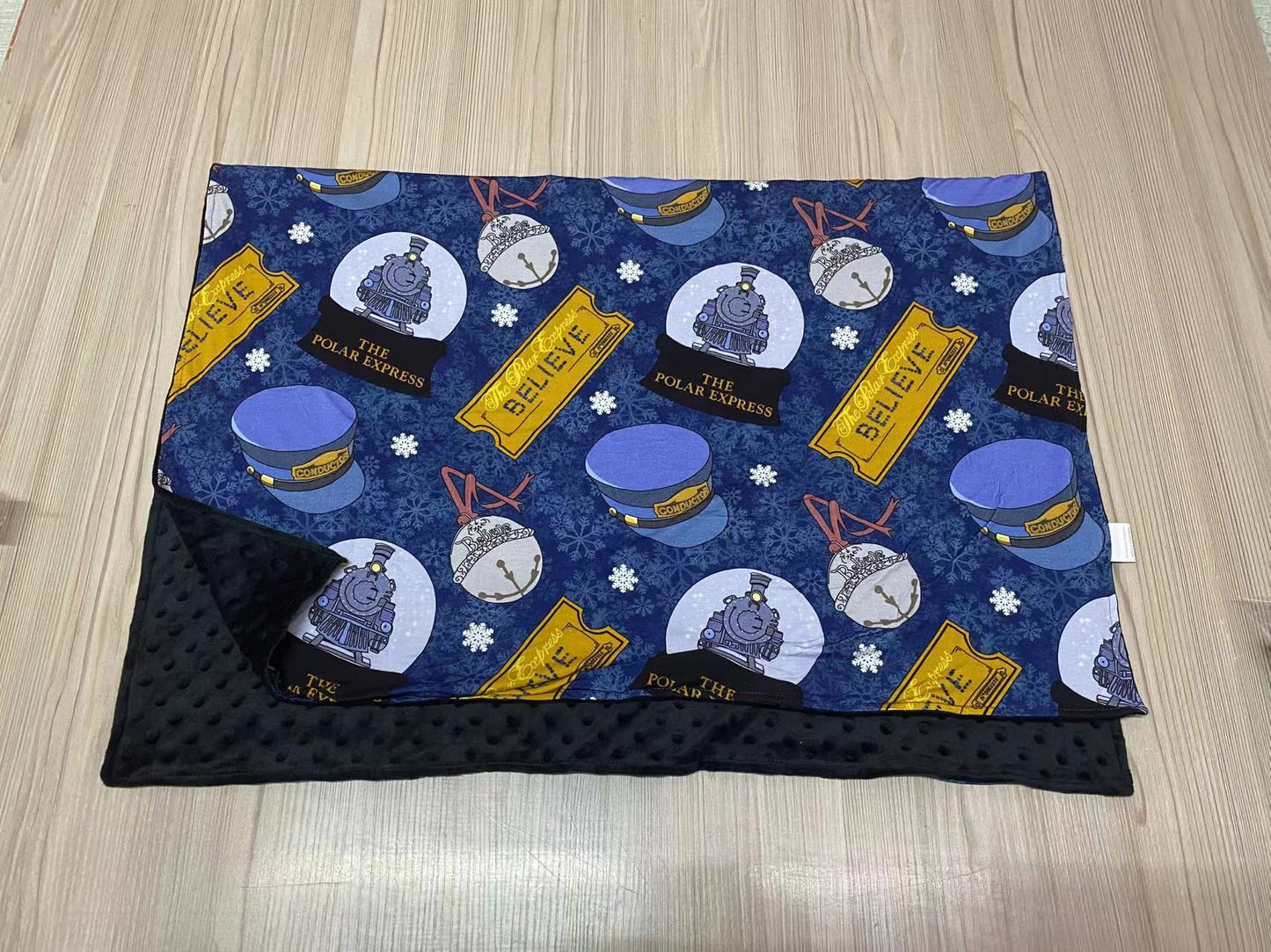 MAGICAL Express Train Ride 30x40 Bamboo + Minky Blanket RTS