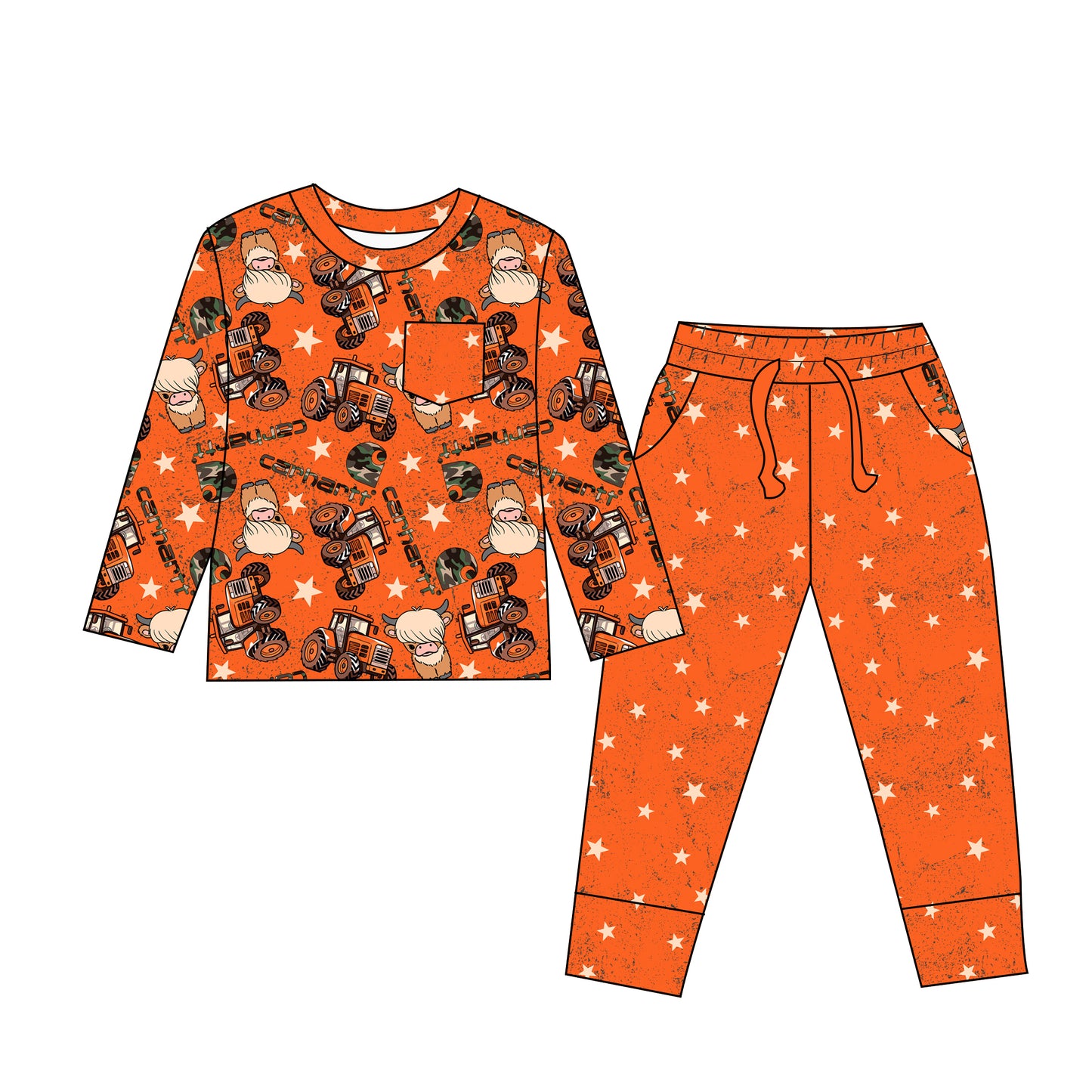 Pasture Friends (Orange) Two Piece Jogger set RTS