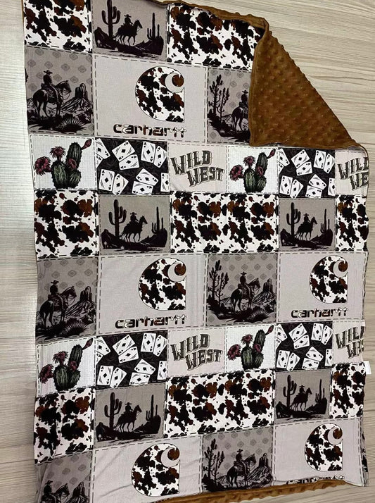 MAGICAL Wild West 30x40 Bamboo + Minky Blanket READY TO SHIP