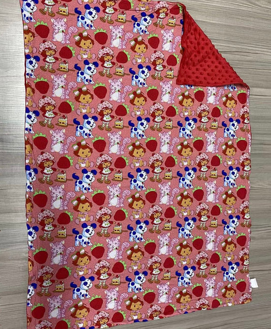 MAGICAL Retro Berry Pals 30x40 Bamboo + Minky Blanket READY TO SHIP