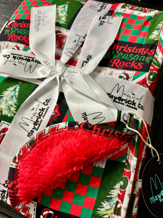 Christmas Rocks 30x40 Bamboo + plush Blanket RTS