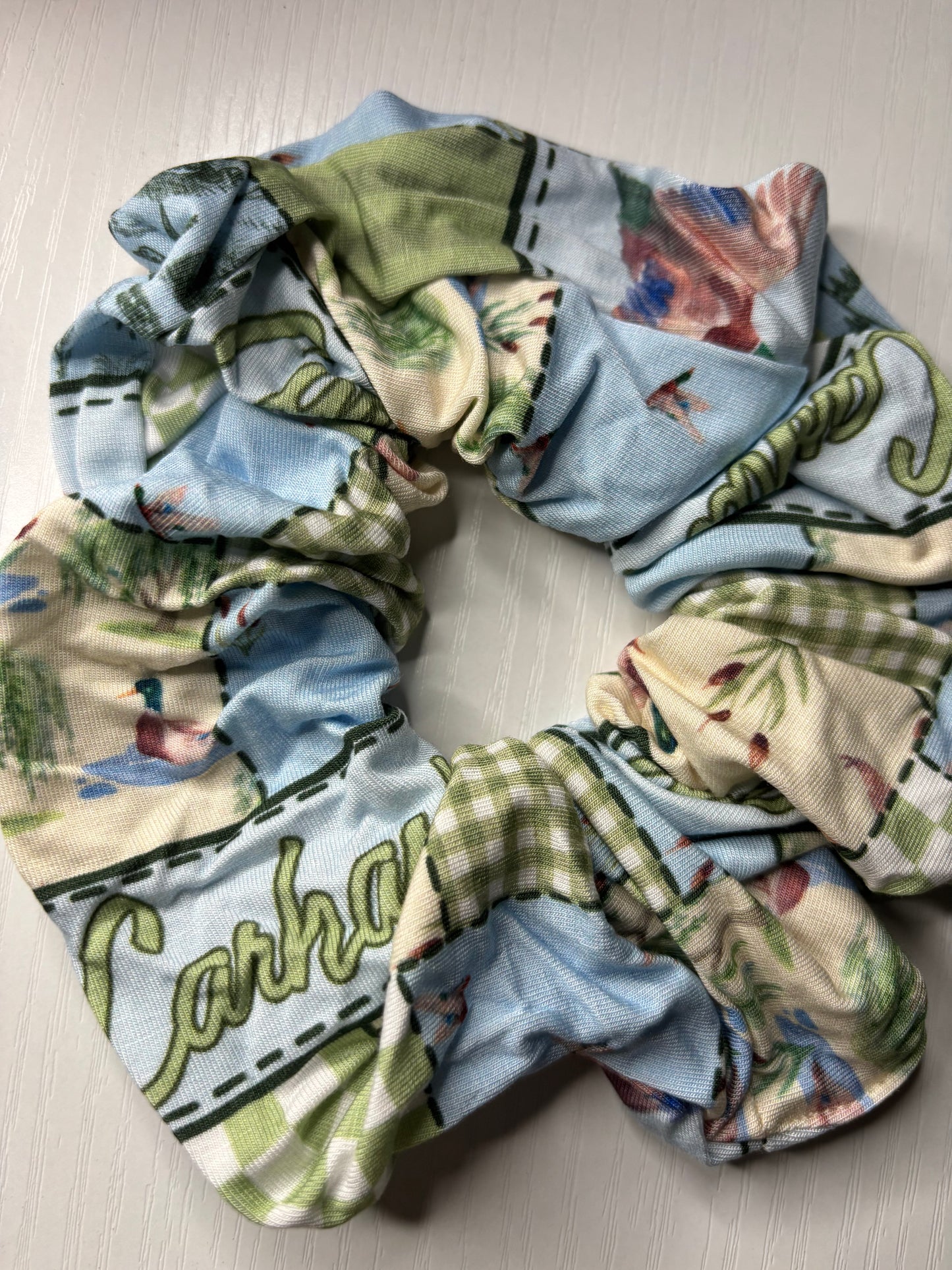 Duck hunt oversized bamboo scrunchie