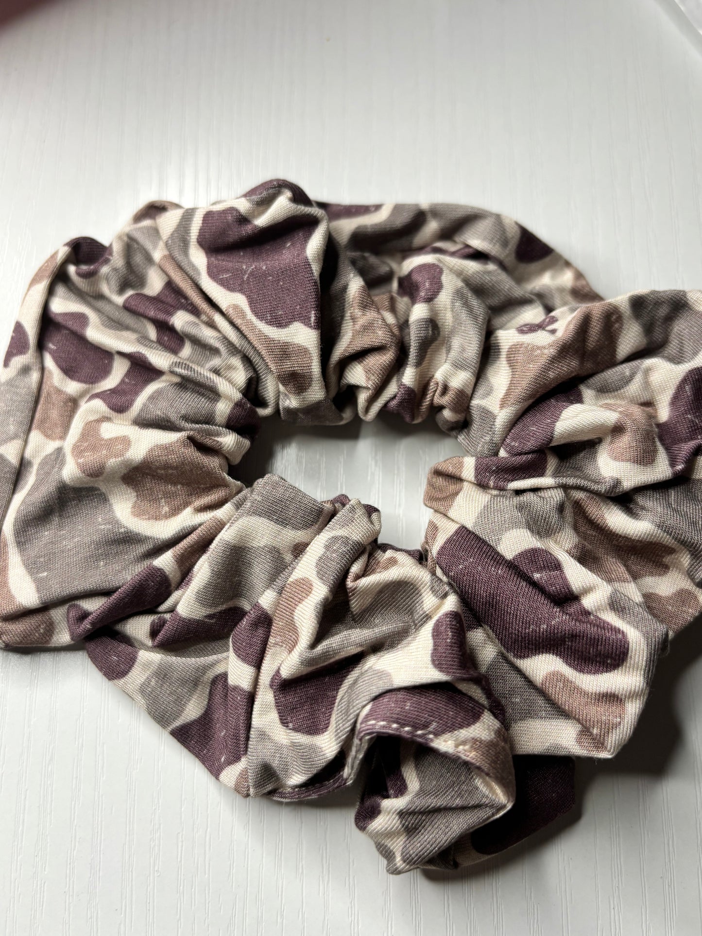 Camo oversized bamboo scrunchie