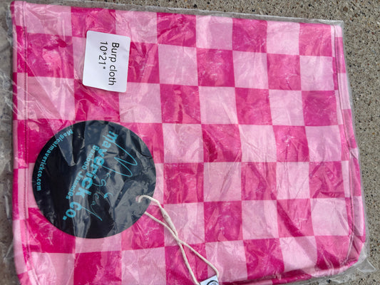Flamingo checks Burp Cloth RTS