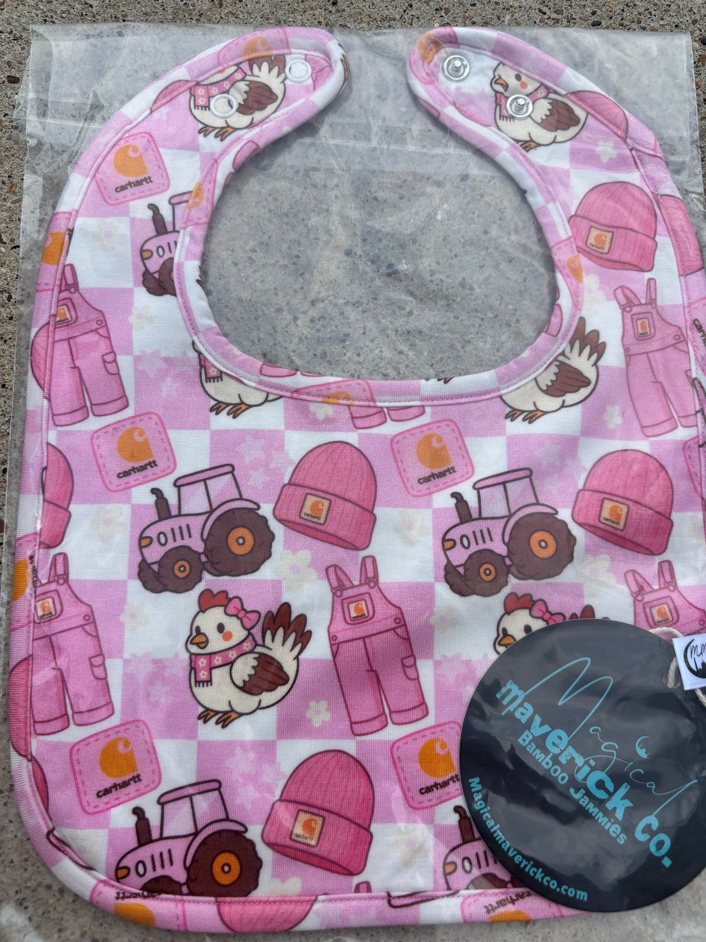 Fall Farm in pink Bib Cloth RTS