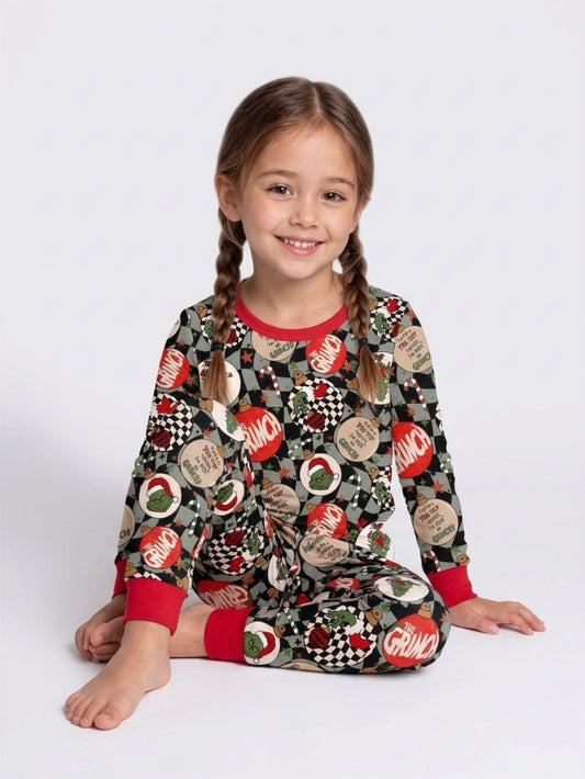 Holly Jolly long sleeve and pants PJS RTS