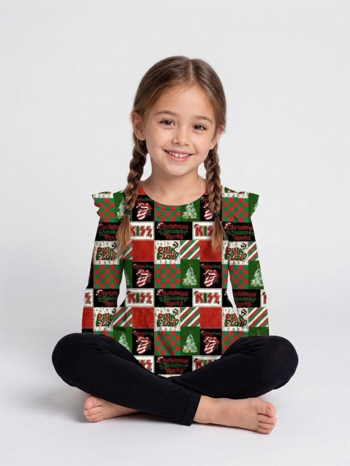 Christmas Rocks long sleeve peplum and leggings RTS