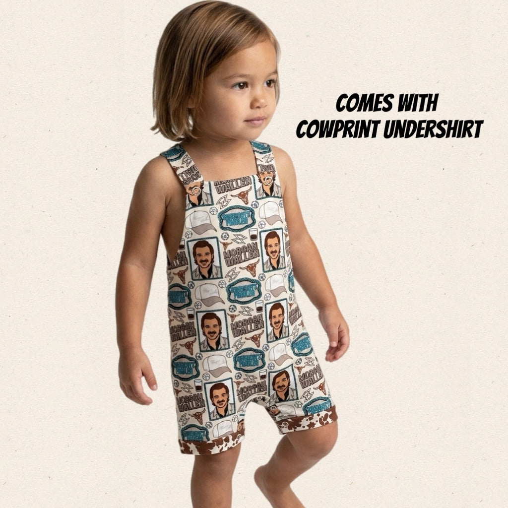Somebody’s Problem short overalls with buttons and undershirt RTS