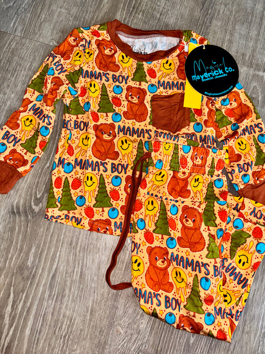 Mamas Bear long sleeve pocket tee and Joggers set RTS